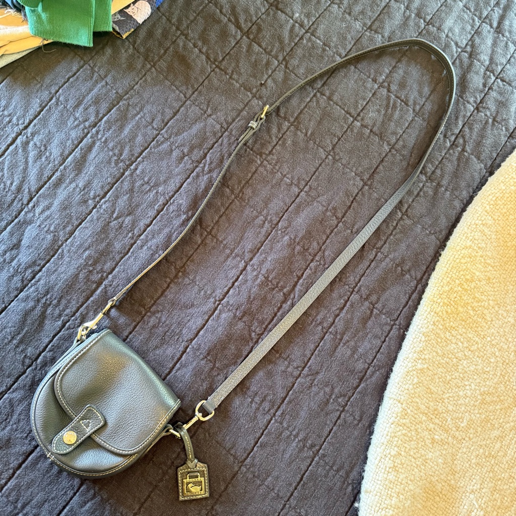 Grey Pebbled Leather Dooney & Bourke Mini Crossbody